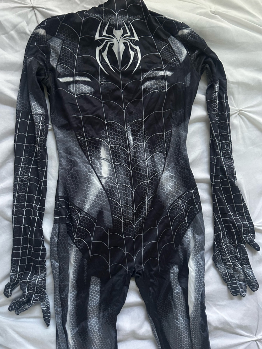 Black Spider Web Long-Sleeve Intimate Bodysuit
